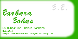 barbara bohus business card